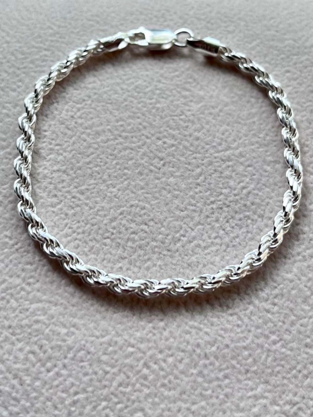 B043 | .925 Sterling Silver Thick Twisted Rope Chain Bracelet